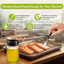 Glass Oil Dispenser Bottle With Silicone Basting Brush (250ml Approx)