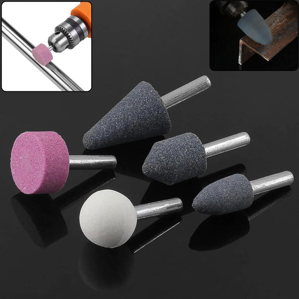 5 Pcs Shank Abrasive Mounted Stone (Multicolour)