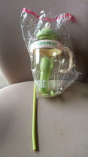 Approx 1300ML Large Capacity Cute Ice Cream Themed Water Bottle with Handle, Straw
