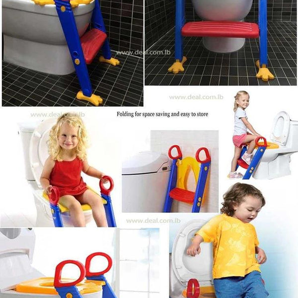 Potty seat with step stool ladder