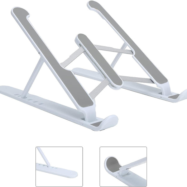 Tablet stand with adjustable angles and foldable legs