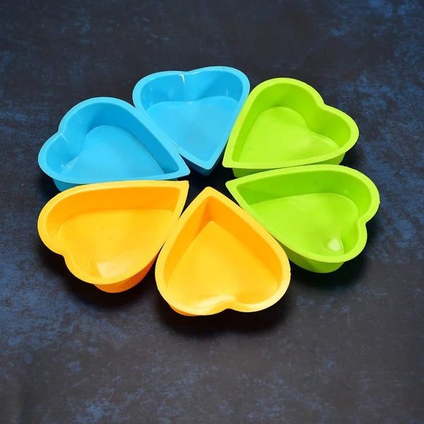 Heart-shaped silicone mold pack of 6